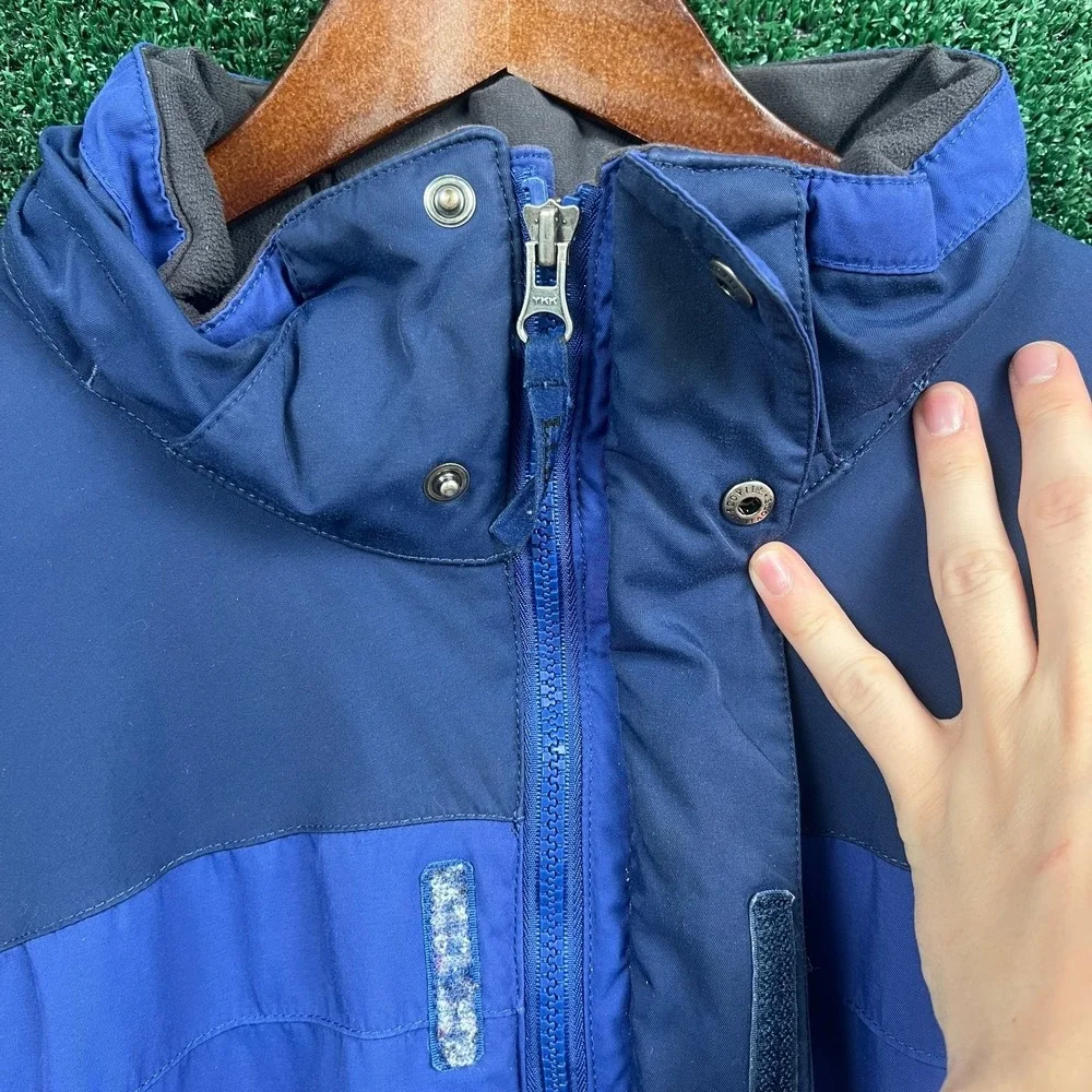 VTG L.L.Bean Men's Jacket Medium Blue Nylon Insulated Waterproof Ski Coat Y2K‎